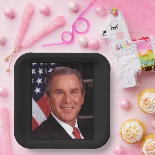 ジョージ・ブッシュ第43回米国アメリカ大統領写真 ペーパープレート (パーティー)