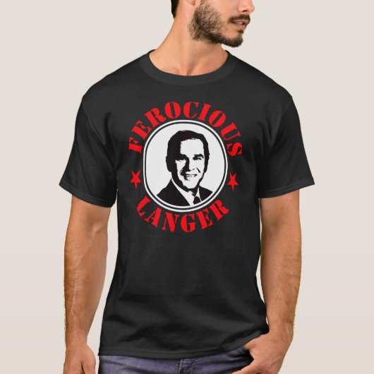 ジョージ・ブッシュ-どう猛なLanger! 黒! Tシャツ (正面)