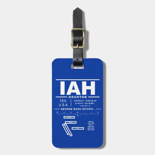 ジョージ・ブッシュ・インターチンジナル空港 IAH 荷物タグ ラゲッジタグ (正面縦)