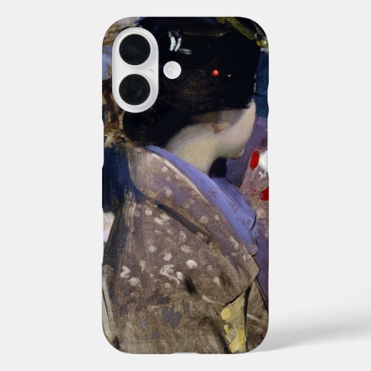 ジョージ・ヘンリーによる扇子を持つ日本人女性 Case-Mate iPhoneケース (裏面)
