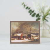 ジョージ・ヘンリー・デュリーNew Havenのクリスマス・ウィンター ポストカード (スタンド正面)