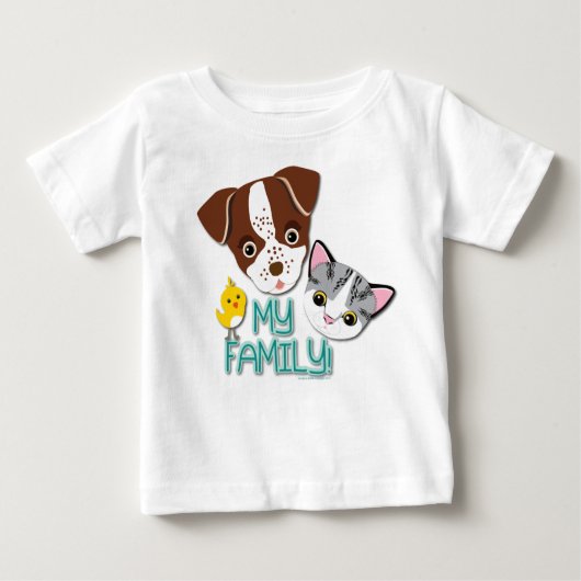 ジョージ、ベティエとかわいこちゃんカナリア：私の家族！ ベビーTシャツ (正面)