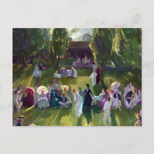 ジョージ・ベローズ「ニューポートのテニス」 ポストカード (正面)