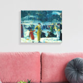 ジョージ・ベローズ – 冬の愛 キャンバスプリント (インサイチュ (リビング))