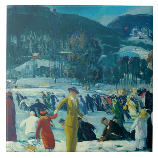 ジョージ・ベローズ – 冬の愛 タイル (正面)