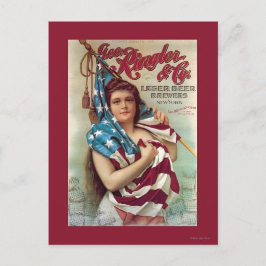 ジョージ・リングラービールポスター ポストカード (正面)