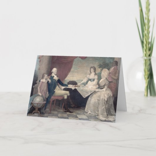 ジョージ・ワシントンおよび彼の家族の挨拶状 カード (正面)