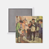 ジョージ・ワシントンがコーナーストーンを置く マグネット (正面/裏面)