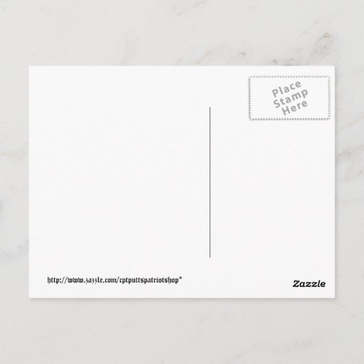 ジョージ・ワシントンがデラウェア川を渡る ポストカード (裏面)