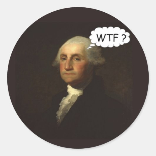 ジョージ・ワシントンが墓の中で回転おもしろい ラウンドシール (正面)