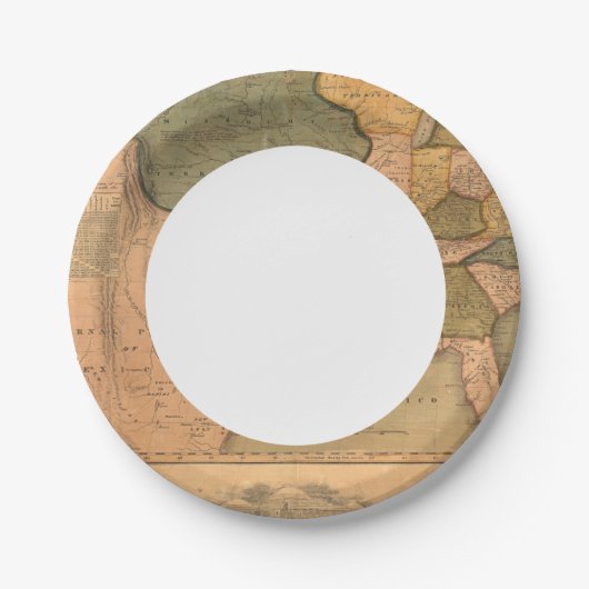 ジョージ·ワシントンとの統一された州の地図 ペーパープレート (正面)