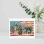 ジョージ・ワシントンと軍隊のヴィンテージポストカード ポストカード (スタンド正面)