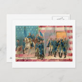 ジョージ・ワシントンと軍隊のヴィンテージポストカード ポストカード (正面/裏面)