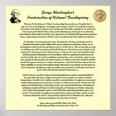 ジョージ・ワシントンによる感謝祭の宣言 ポスター (正面)