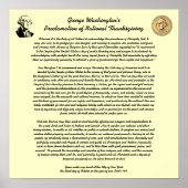 ジョージ・ワシントンによる感謝祭の宣言 ポスター (正面)