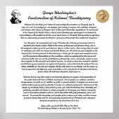 ジョージ・ワシントンによる感謝祭の宣言 ポスター (正面)