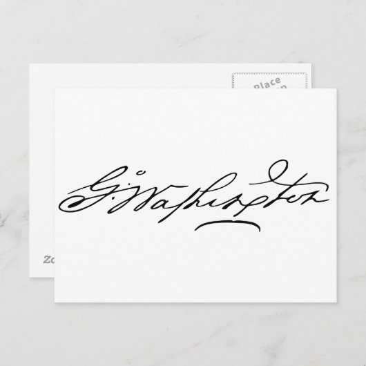 ジョージ・ワシントンのサイン ポストカード (正面/裏面)