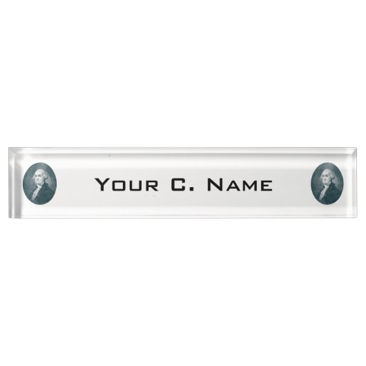 ジョージ・ワシントンのポートレートの楕円形 デスクネームプレート (正面)