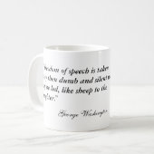 ジョージ・ワシントンのポートレート及び引用文のマグ コーヒーマグカップ (正面左)