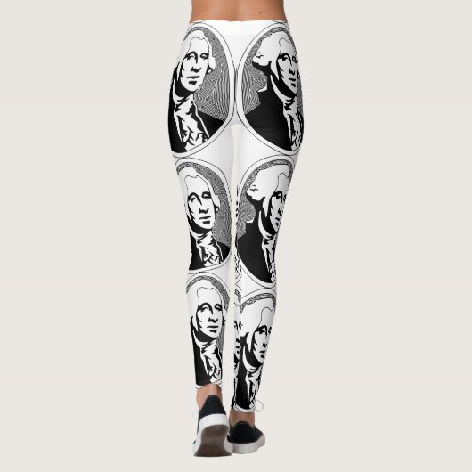 ジョージ・ワシントンの白黒ポートレート レギンス (裏面)