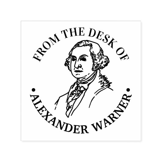 ジョージ・ワシントンの胸像ラウンド「机から」 セルフインキングスタンプ (デザイン)