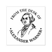 ジョージ・ワシントンの胸像 ラウンド「机から」 セルフインキングスタンプ (デザイン)