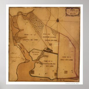 ジョージ・ワシントンの農場の計画の地図- 1766年 ポスター