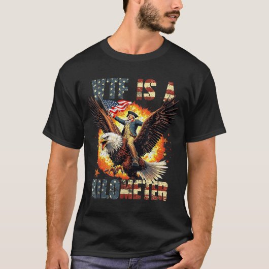 ジョージ・ワシントンの騎乗は面白いのか Tシャツ (正面)