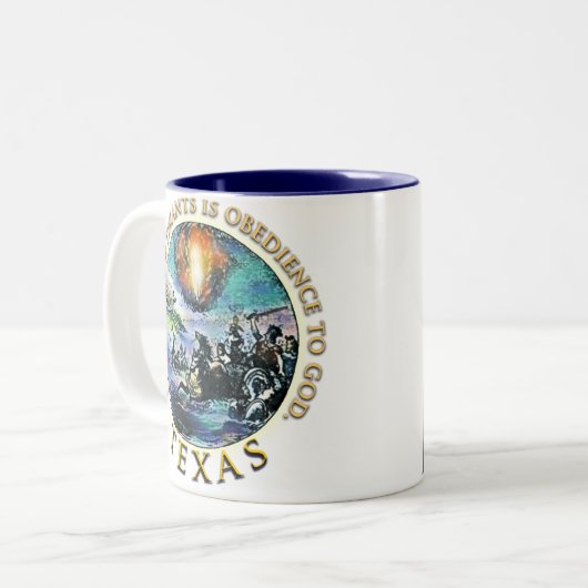 ジョージ・ワシントンテキサス州のお茶会のマグ ツートーンマグカップ (正面左)