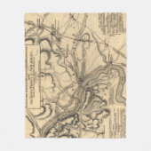 ジョージ・ワシントントレントンNJの戦場の地図1777年 フリースブランケット (正面)