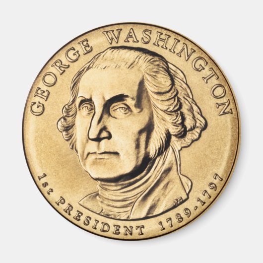 ジョージ・ワシントン大統領1ドル硬貨マグネット マグネット (正面)