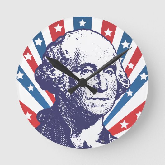 ジョージ・ワシントン大統領 ラウンド壁時計 (正面)