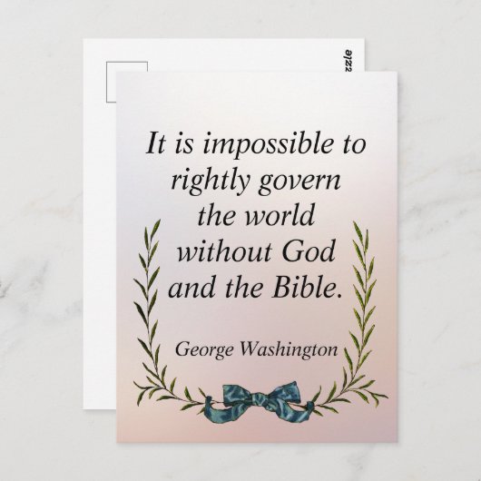 ジョージ・ワシントン引用文政府と宗教  ポストカード (正面/裏面)