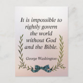 ジョージ・ワシントン引用文政府と宗教  ポストカード (正面)