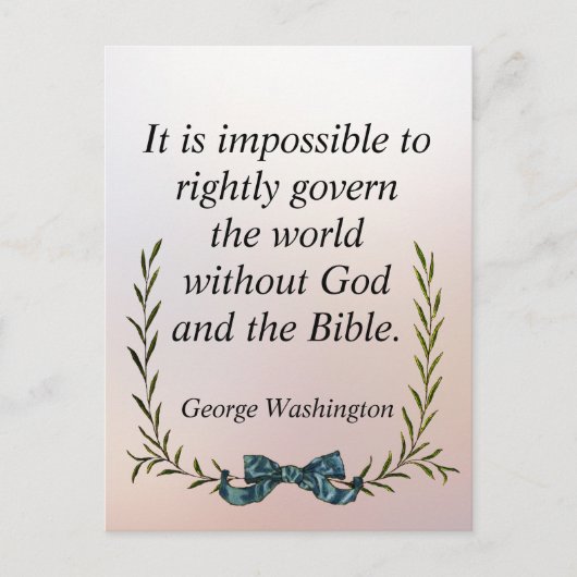 ジョージ・ワシントン引用文政府と宗教  ポストカード (正面)