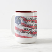 ジョージ・ワシントン引用文言論の自由 ツートーンマグカップ (正面左)