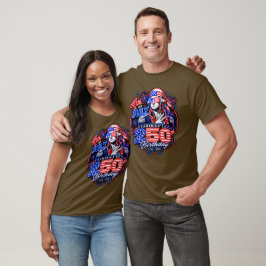 ジョージ・ワシントン愛国心あふれる花火グラフィック Tシャツ