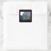 ジョージ・ワシントン橋のI95ハイウェイのサイン。 スクエアシール (バッグ)