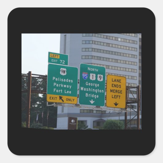 ジョージ・ワシントン橋のI95ハイウェイのサイン。 スクエアシール (正面)