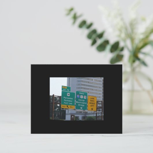 ジョージ・ワシントン橋のI95ハイウェイのサイン。 ポストカード (スタンド正面)