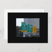 ジョージ・ワシントン橋のI95ハイウェイのサイン。 ポストカード (正面/裏面)