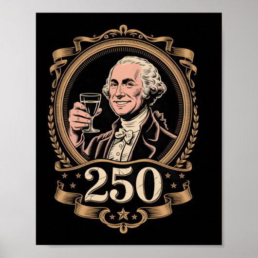 ジョージ・ワシントン生誕250周年レトロ独立記念日 ポスター (正面)
