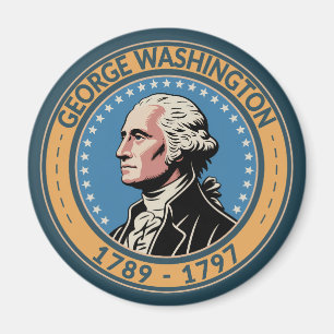 ジョージ・ワシントン米国大統領イラストバッジ マグネット