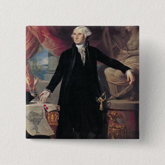 ジョージ・ワシントン1796年のポートレート 缶バッジ (正面)