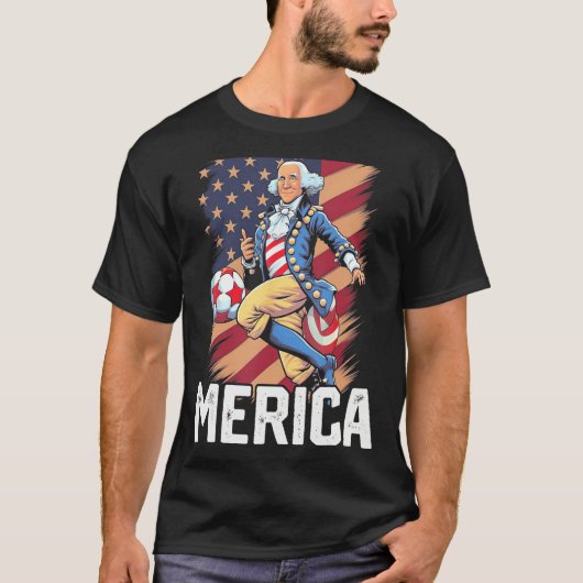 ジョージ・ワシントン、アメリカ 独立記念日 4th of July、面白い S Tシャツ (正面)