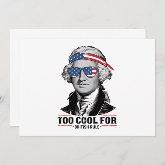 ジョージ・ワシントン、イギリスの支配がクール 4th July 招待状 (正面/裏面)