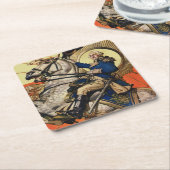 ジョージ・ワシントン・オン・ウォーシング スクエアペーパーコースター (アングル)