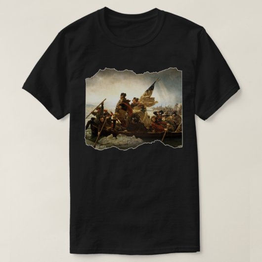 ジョージ・ワシントン デラウェア川 アメリカ独立戦争 Tシャツ (デザイン正面)