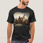 ジョージ・ワシントン デラウェア川 アメリカ独立戦争 Tシャツ (正面)