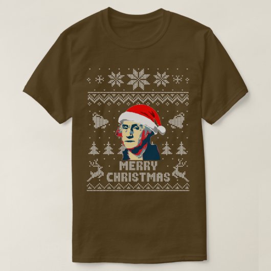 ジョージ・ワシントン・メリー・クリスマス Tシャツ (デザイン正面)